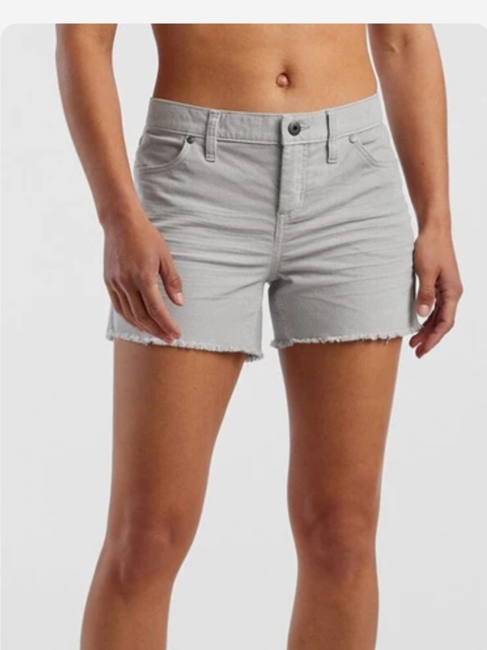 Carve Designs Light Gray Frayed Hem Denim Shorts